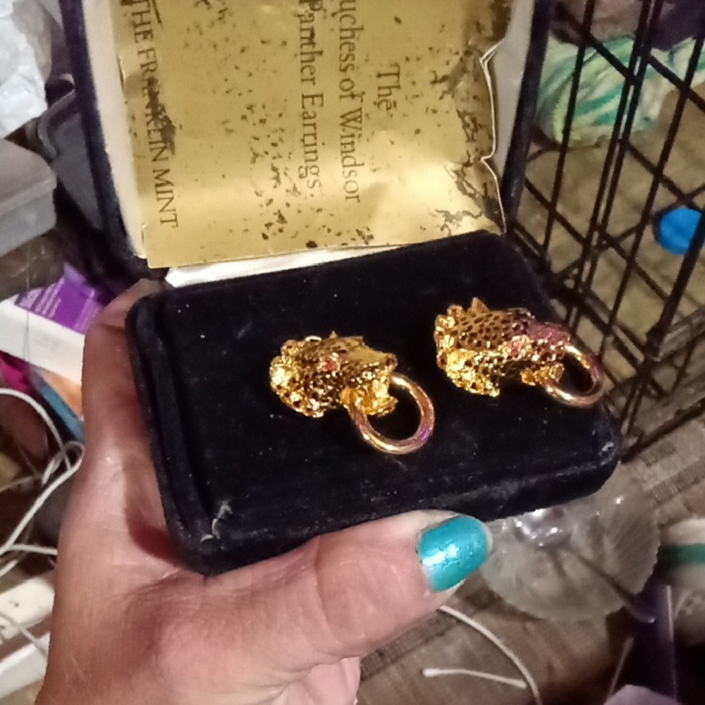 Fierce Gold Panther Earrings